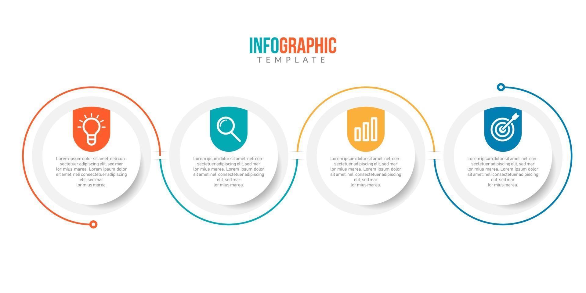 Business Infographics Elements with 4 Data vector