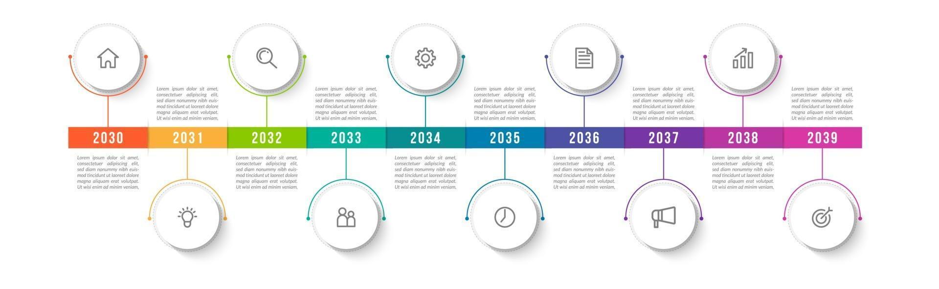 10 Steps Infographic for Business Presentation vector