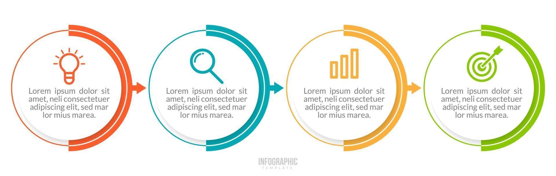 Business Infographics Elements with 4 Data vector