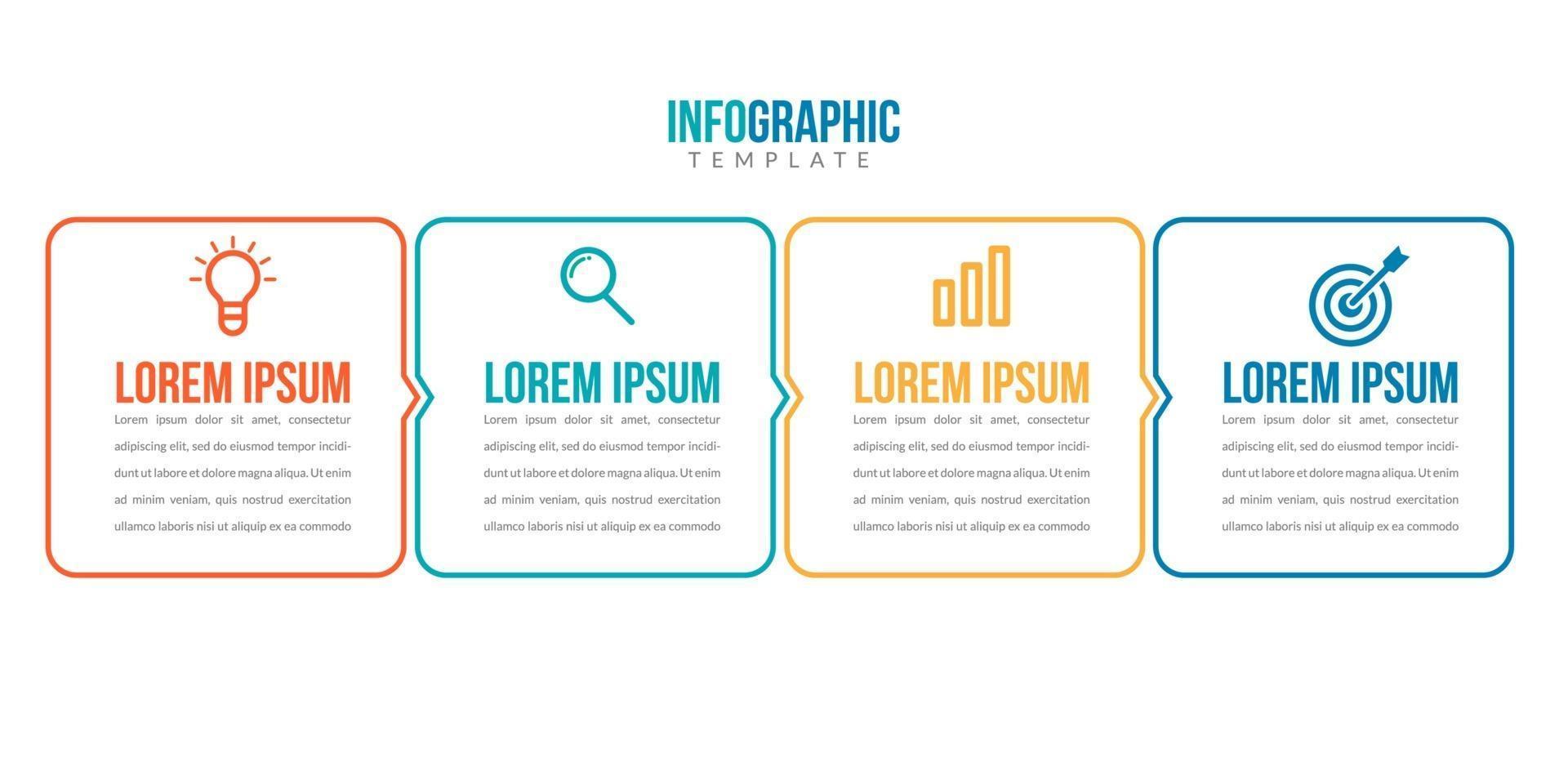 Business Infographics Elements with 4 Data vector
