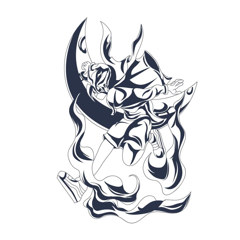 girls fighter inking illustration artwork vector