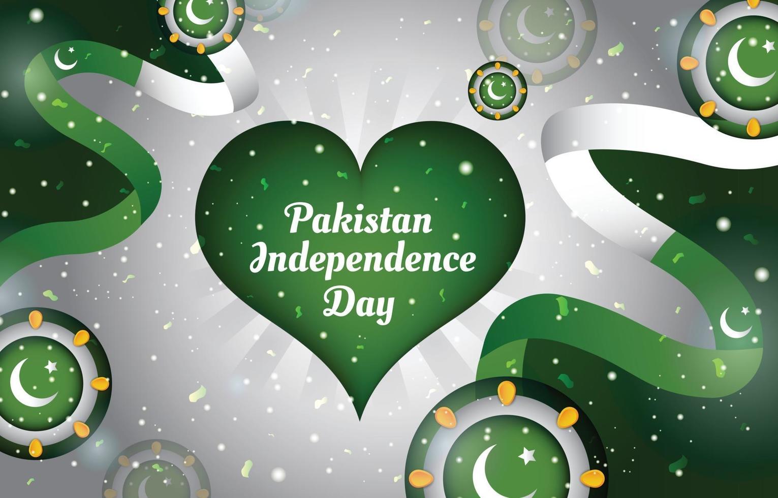 Pakistan Independence Day Background Template vector