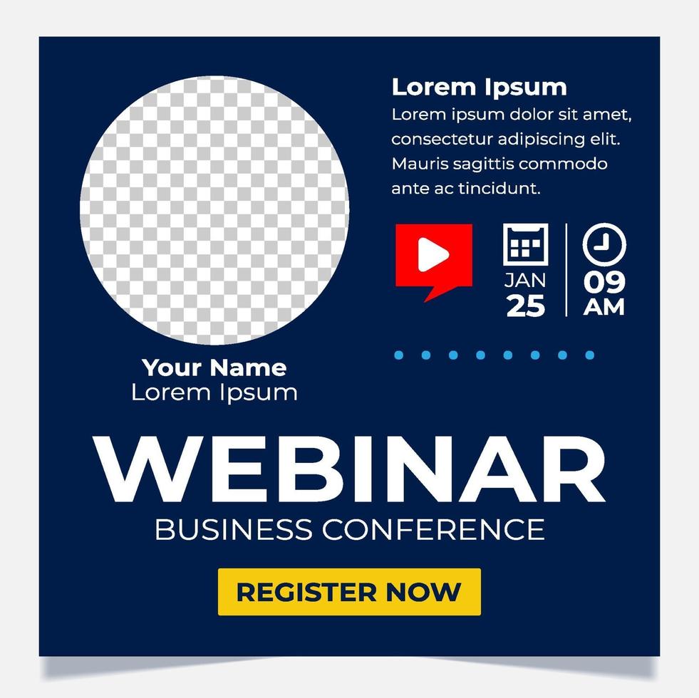 Banner webinar template vector