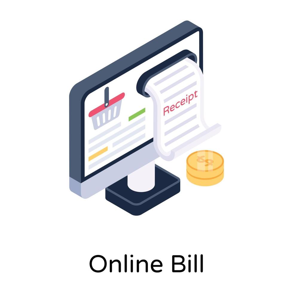 Online and Digital  Bill vector