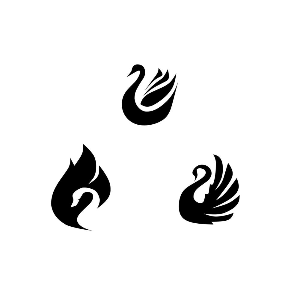 vector illustration of cool swan logo collection