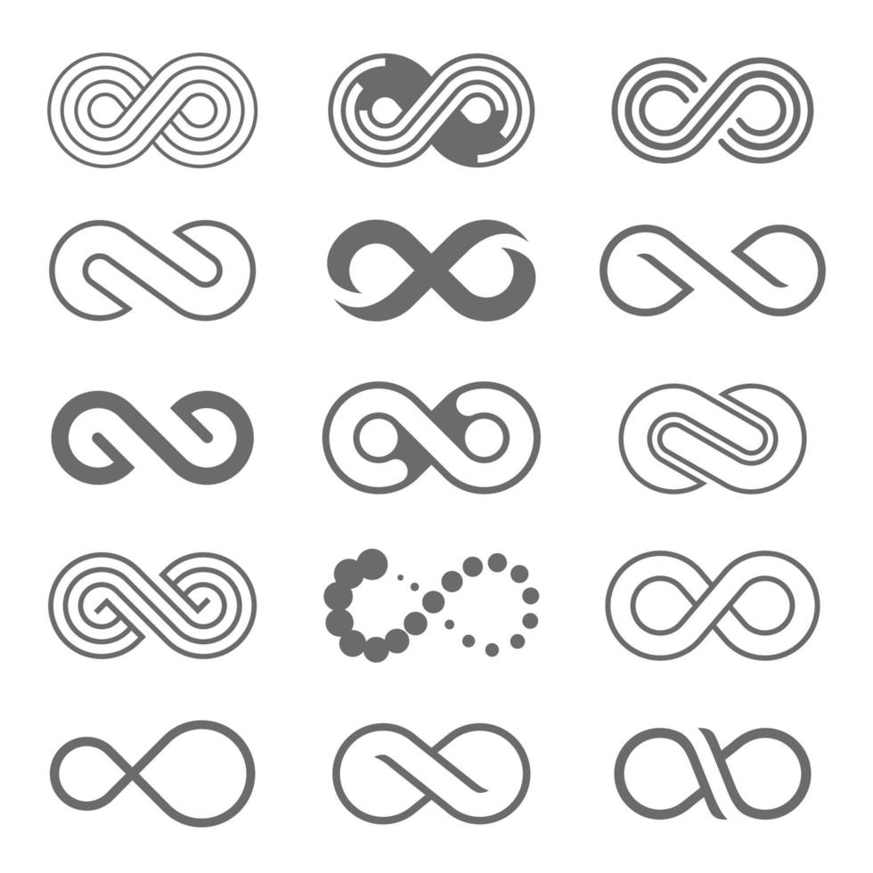 conjunto de icono de logotipo de bucle infinito vector