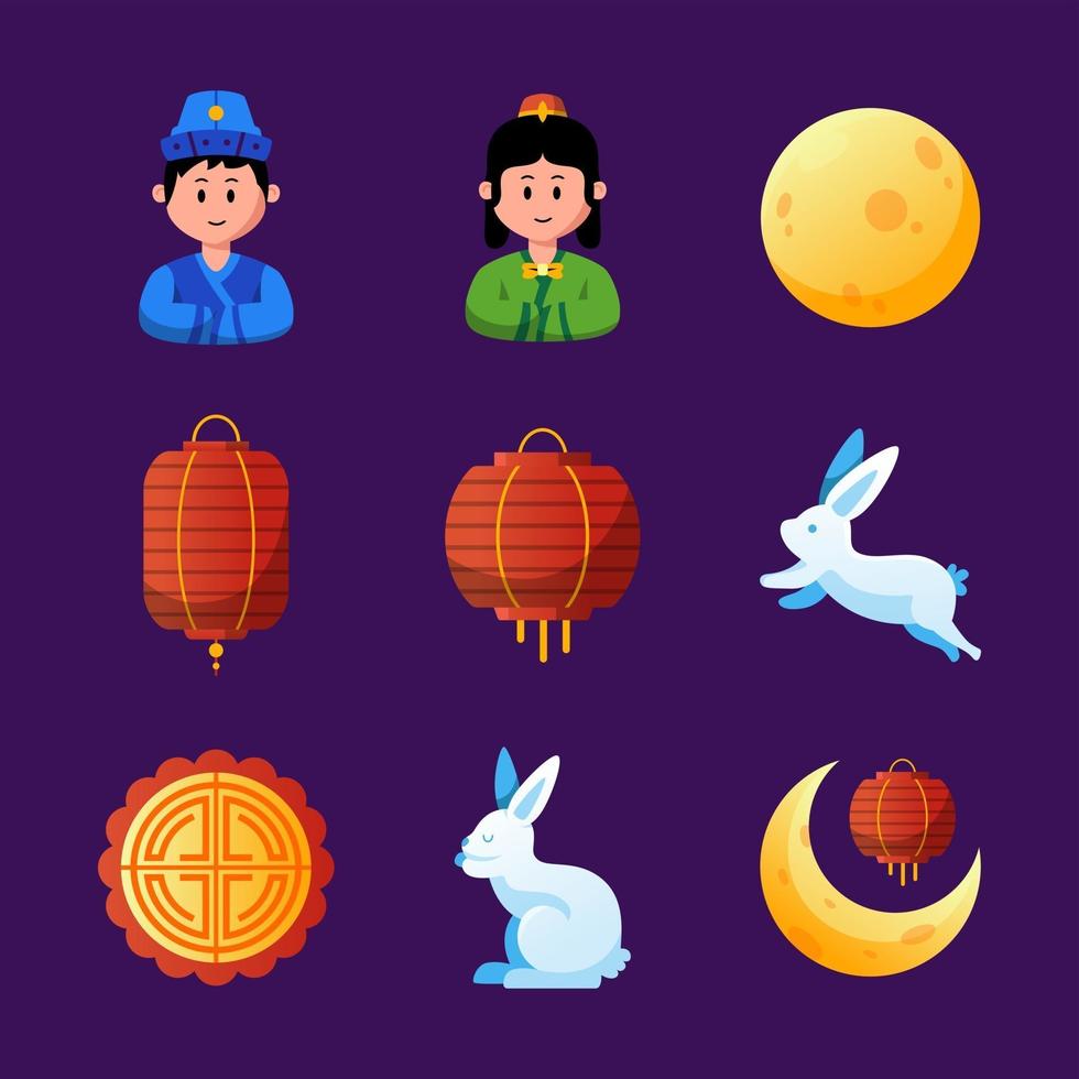Chuseok Festival Icon Collection vector