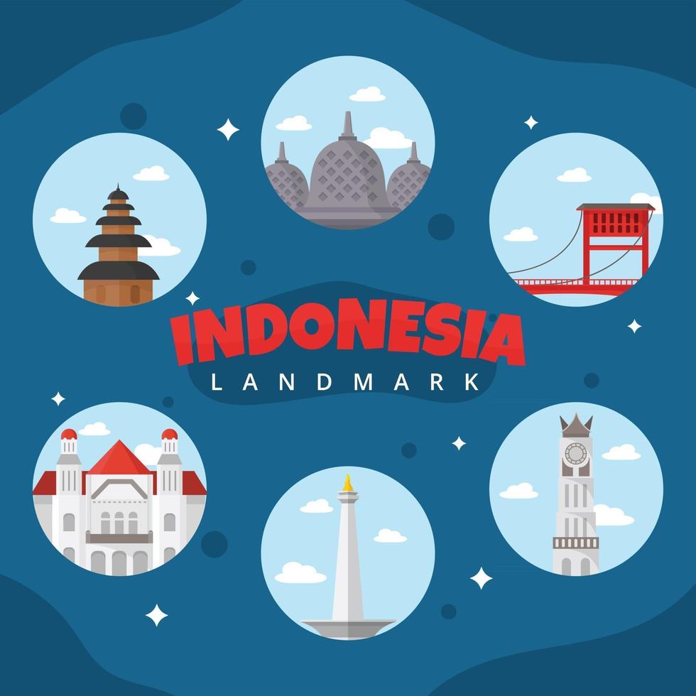 Indonesia Landmark Collection vector