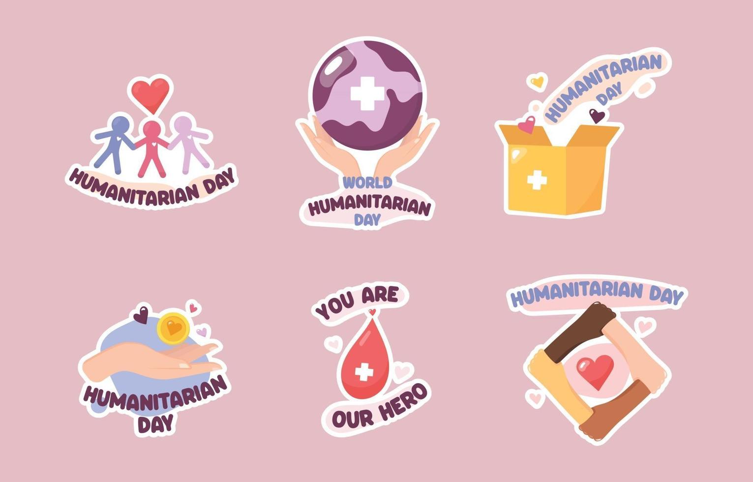 World Humanitarian Day Sticker vector