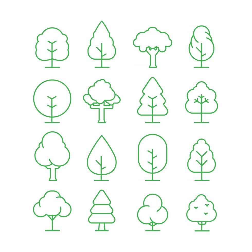 Trees Icon Collection vector