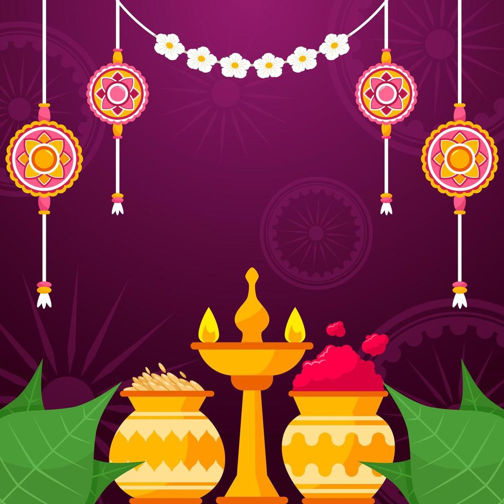 Rakhi Raksha Bandhan Day Celebration vector