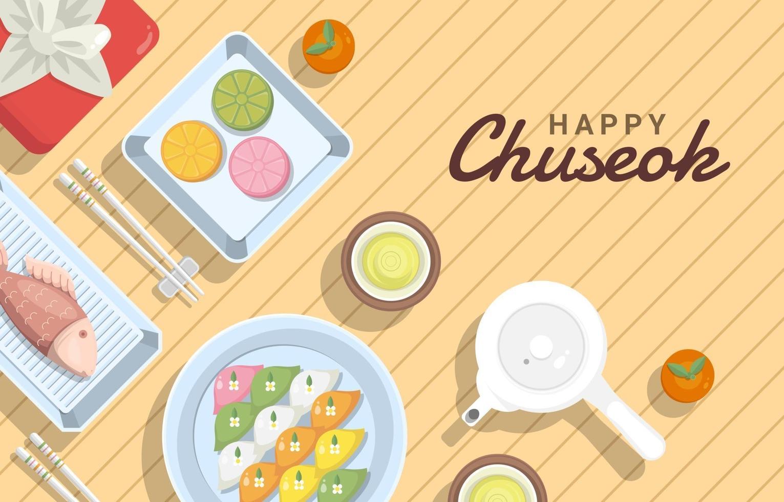 Food for Chuseok Celebration Background vector