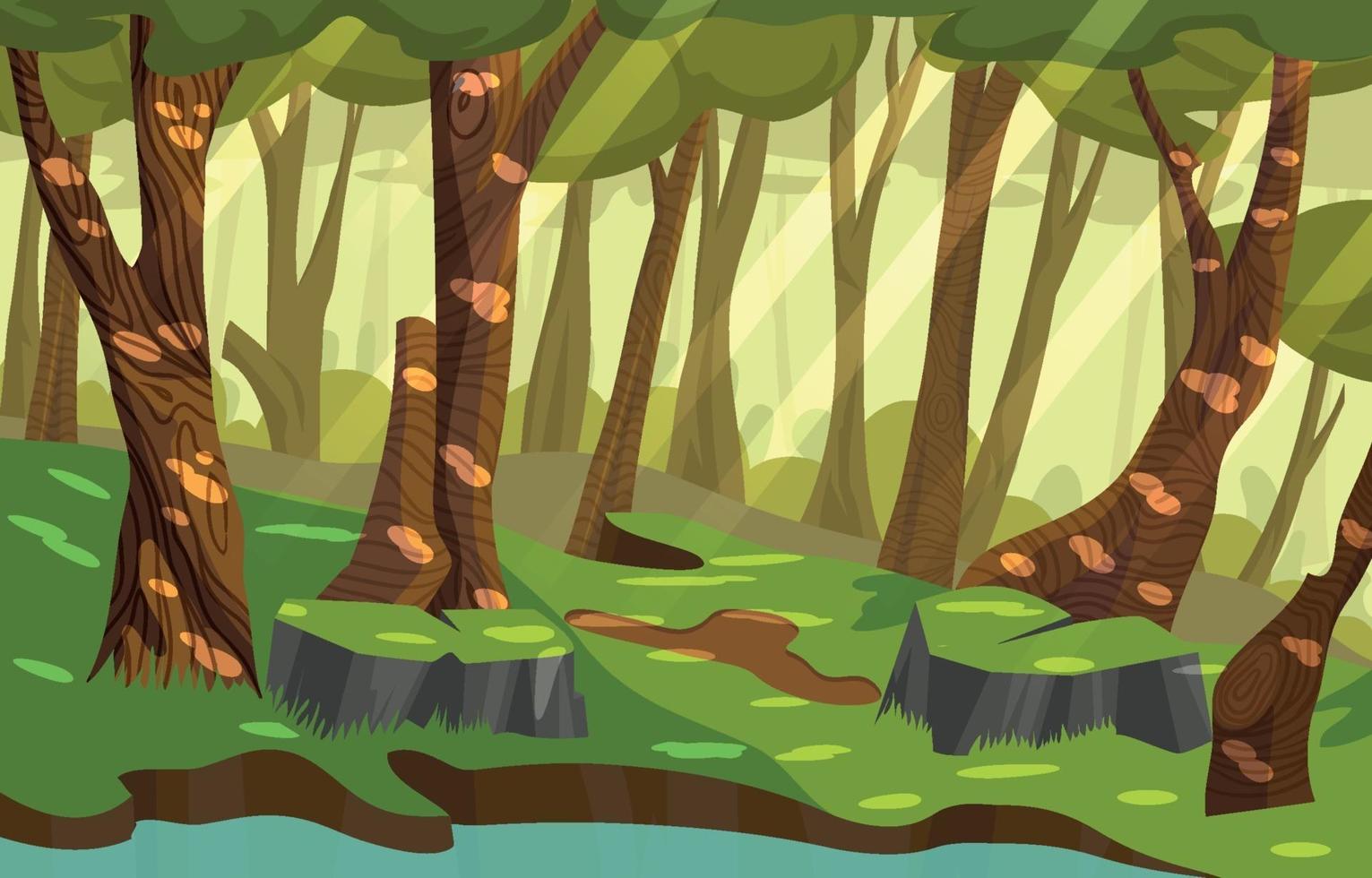 fondo de paisaje de bosque tropical vector