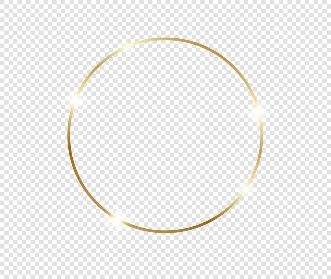 Gold shiny glowing frame with shadows isolated background vector