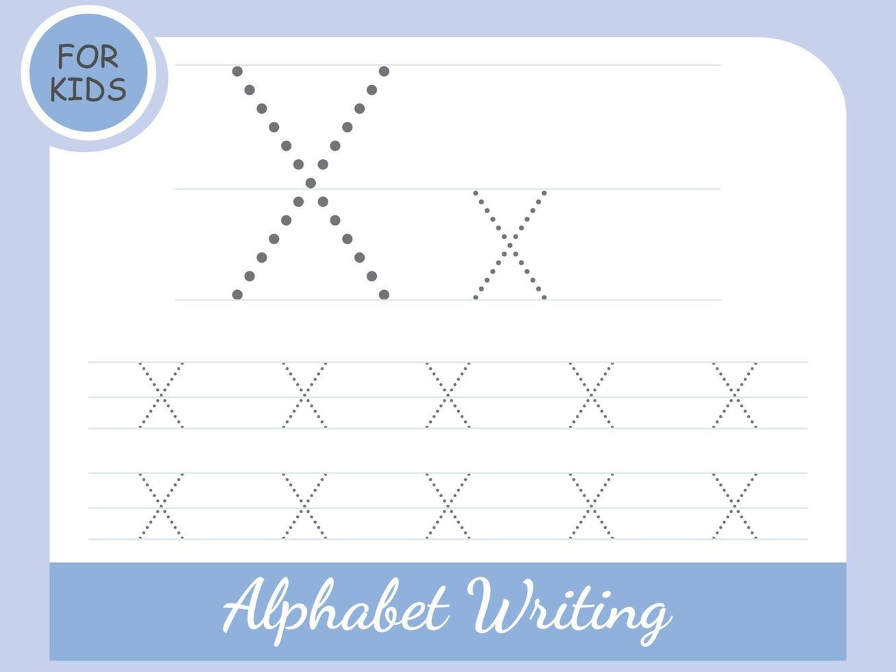 letter x tracing alphabet worksheets free vector 3030736 vector art at vecteezy