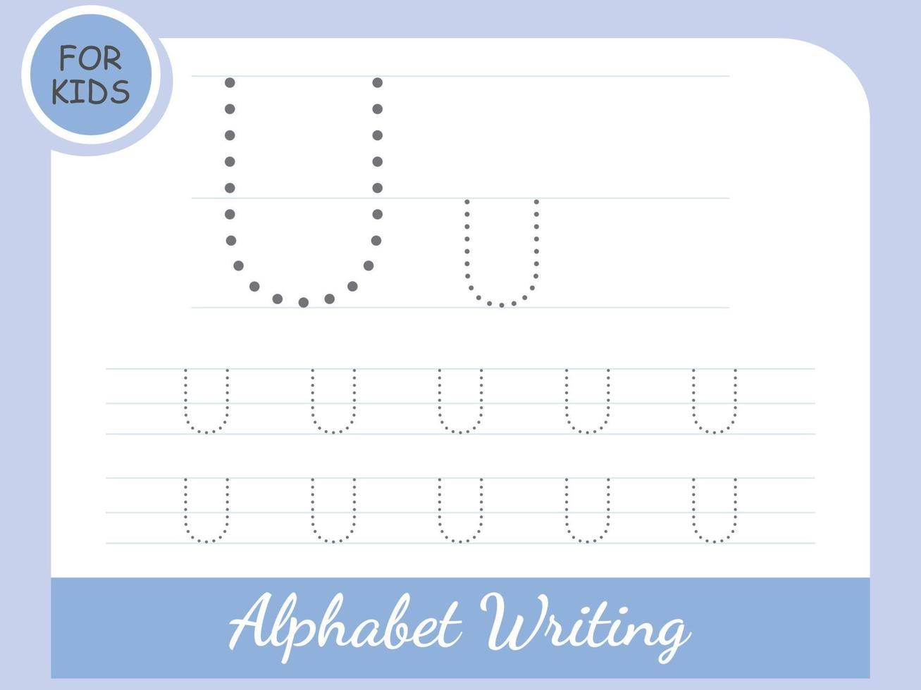 letter u tracing alphabet worksheets free vector 3030738 vector art at vecteezy