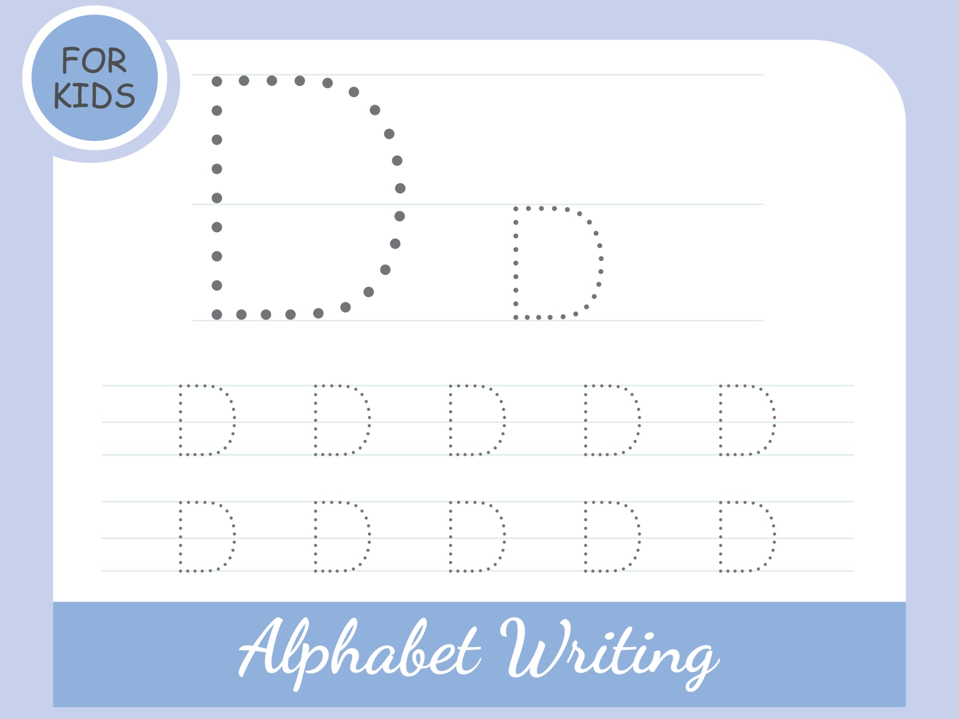 letter d tracing alphabet worksheets free vector 3030745 vector art at vecteezy