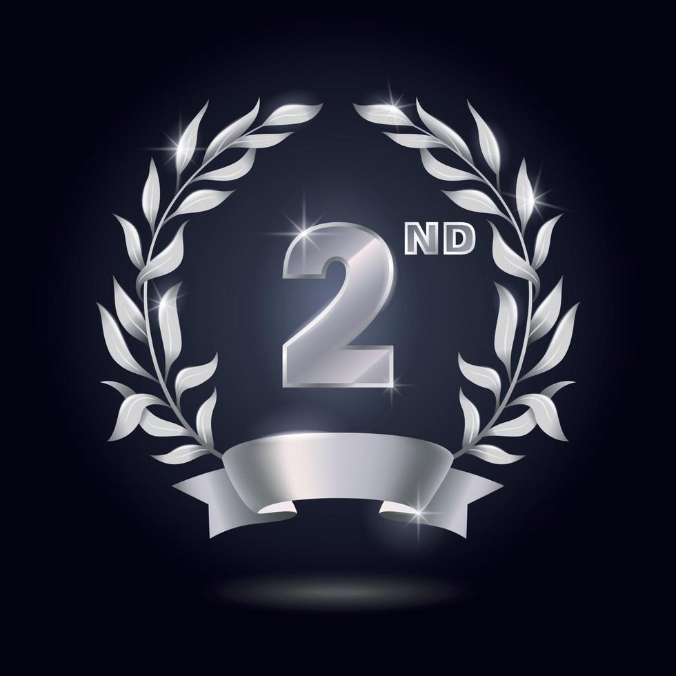 Second Place Emblem Realistic Concept Vector Illustration
