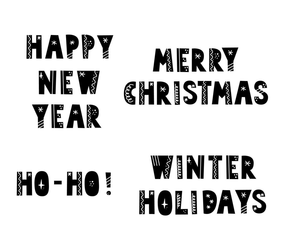 Set of lettering quote in scandinavian style. Illustration. vector