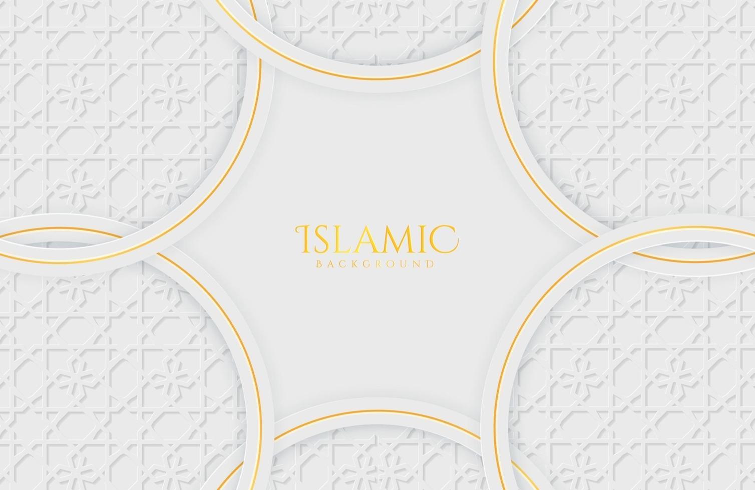 Islamic Elegant White and Golden Luxury Background vector