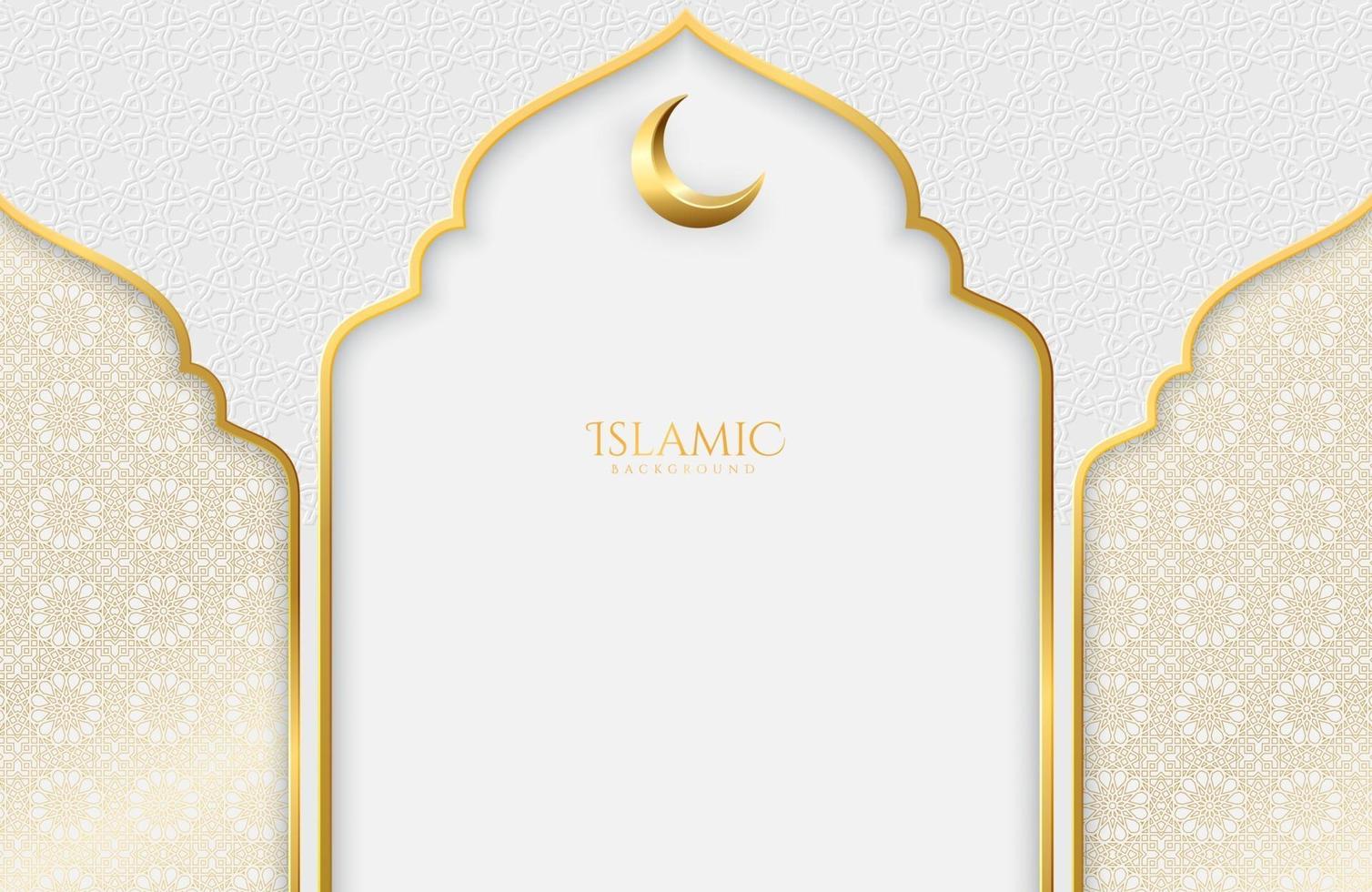 Islamic Elegant White and Golden Luxury Background vector