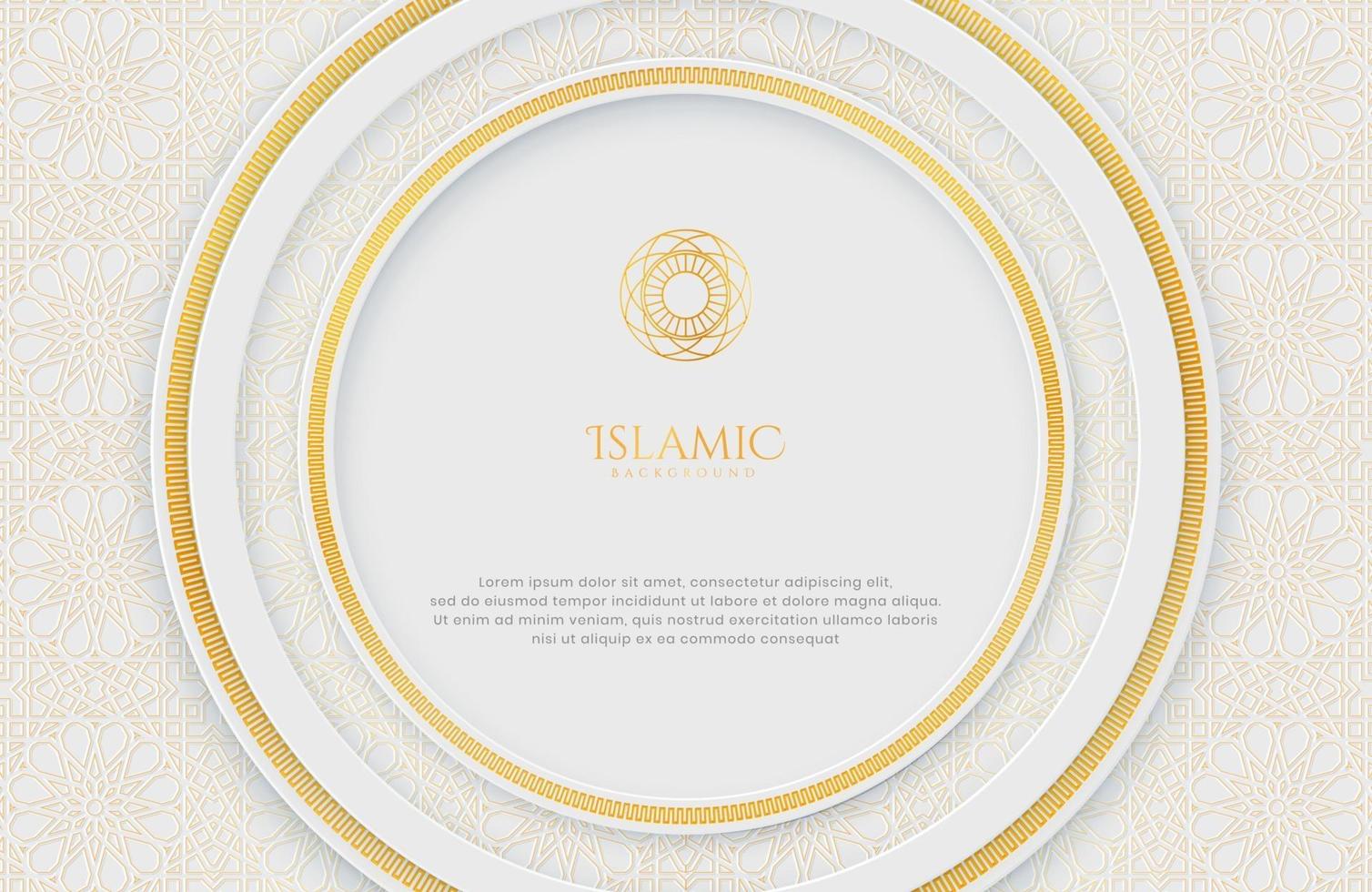 Islamic Elegant White and Golden Luxury Background vector