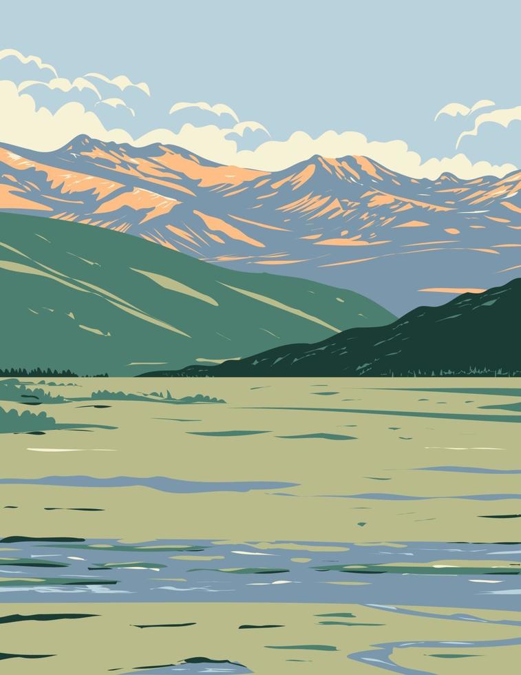 Tower Roosevelt and Lamar Valley In Yellowstone National Park WPA Art vector