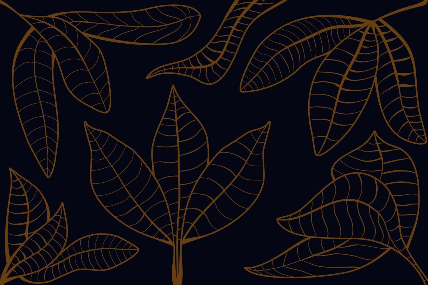 Fondo de papel tapiz art deco moderno botánico de hoja dorada de lujo vector