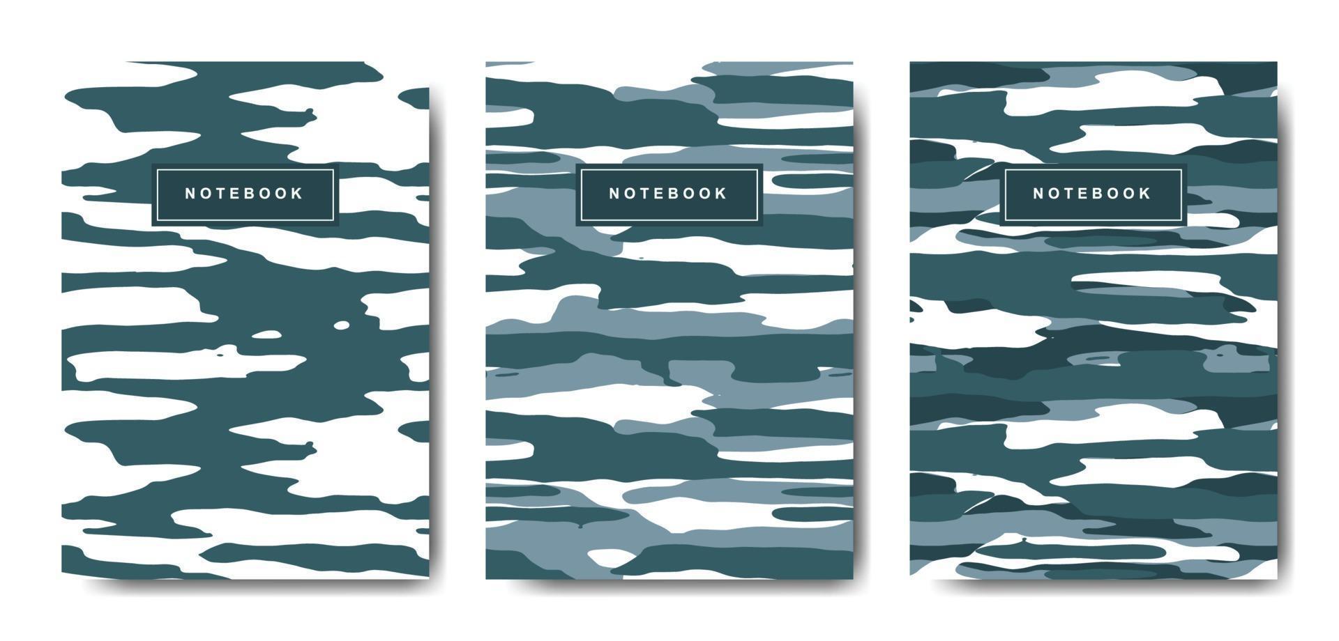 Military and army camouflage abstract cover notebook vector