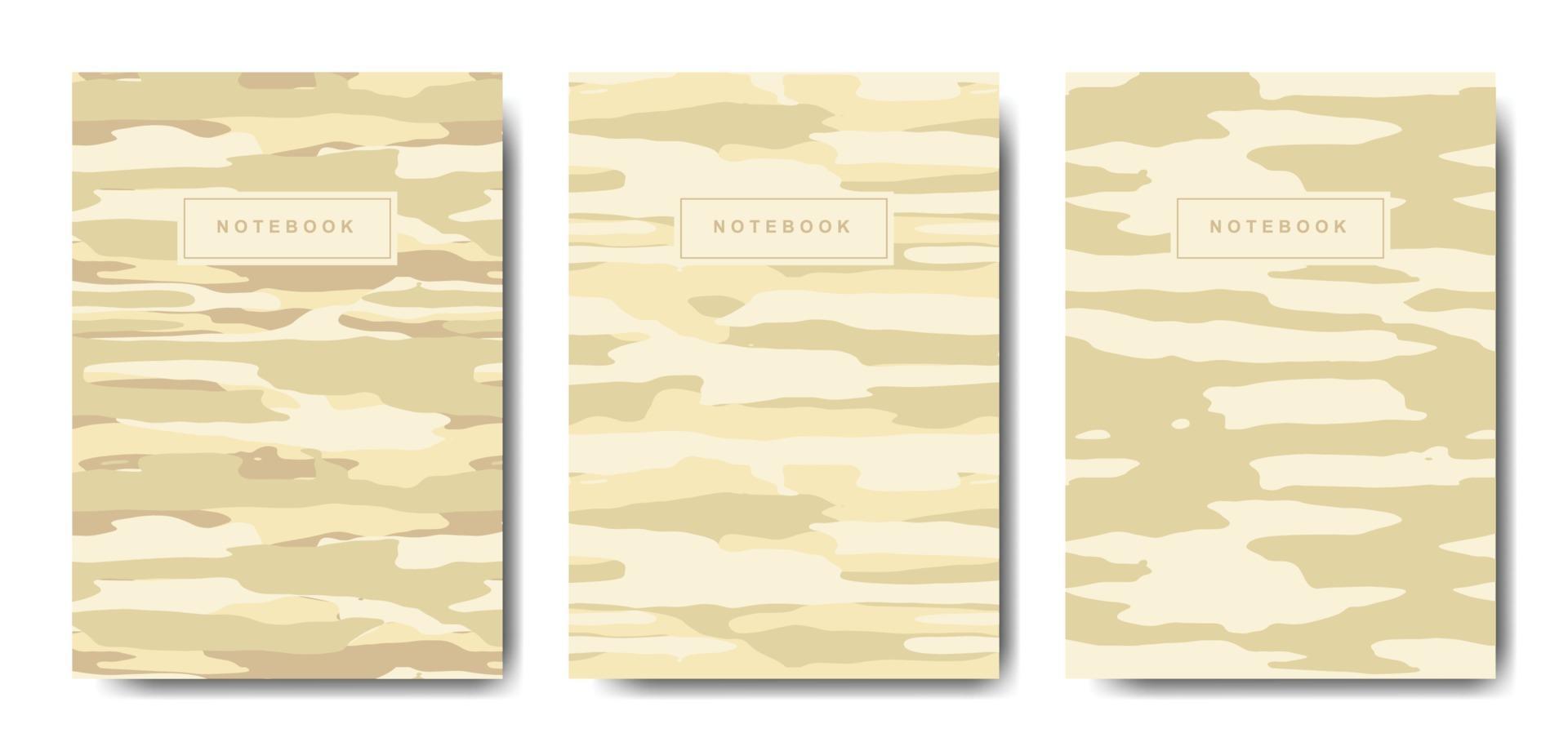 Cuaderno de tapa abstracta de camuflaje militar y militar vector