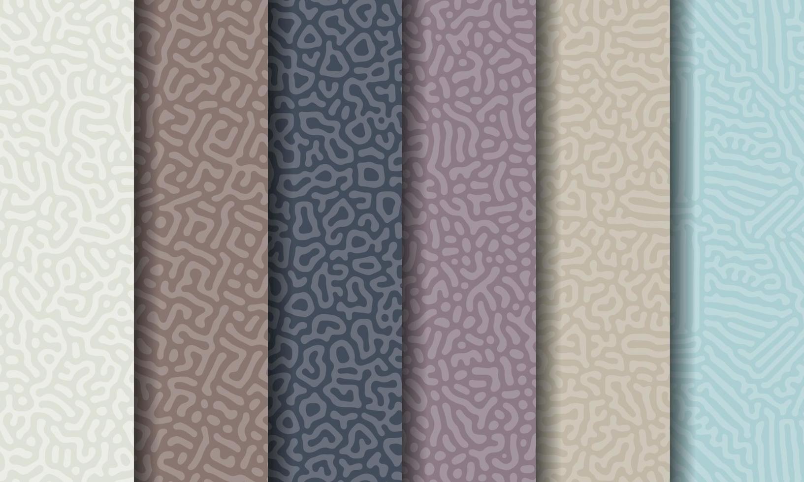 Collection of turing abstract seamless pattern. Premium Vector