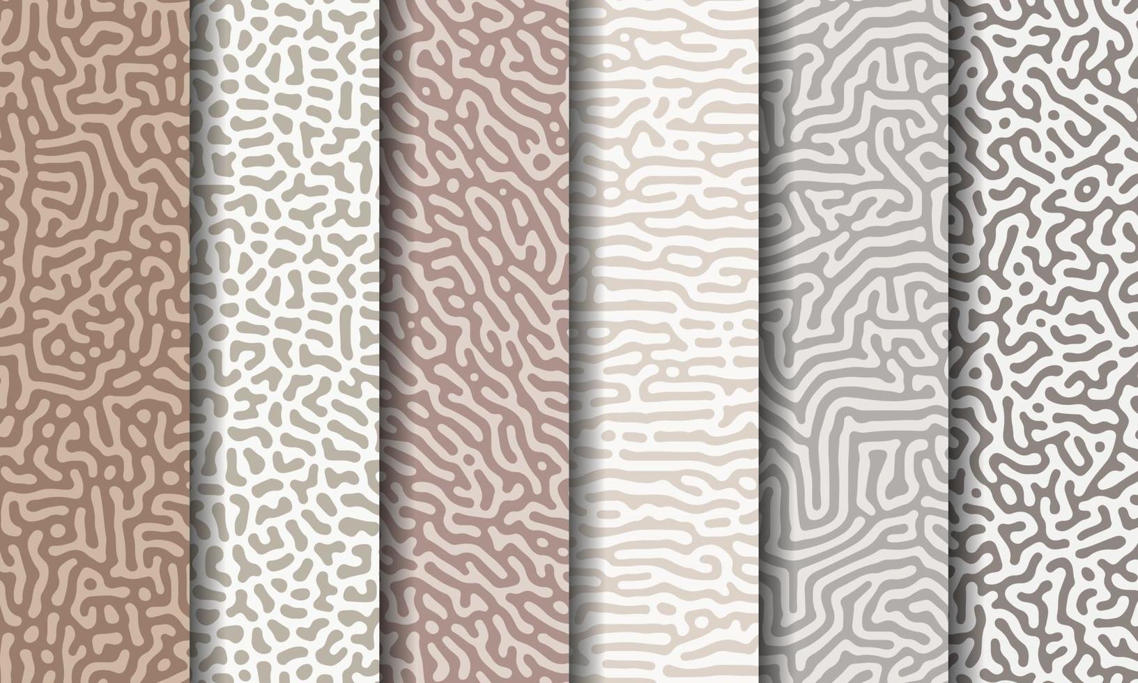 Collection of turing abstract seamless pattern. Premium Vector