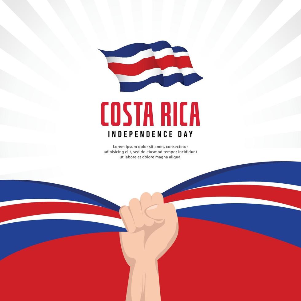 Costa rica flag. Independence day celebrations. Banner template. vector