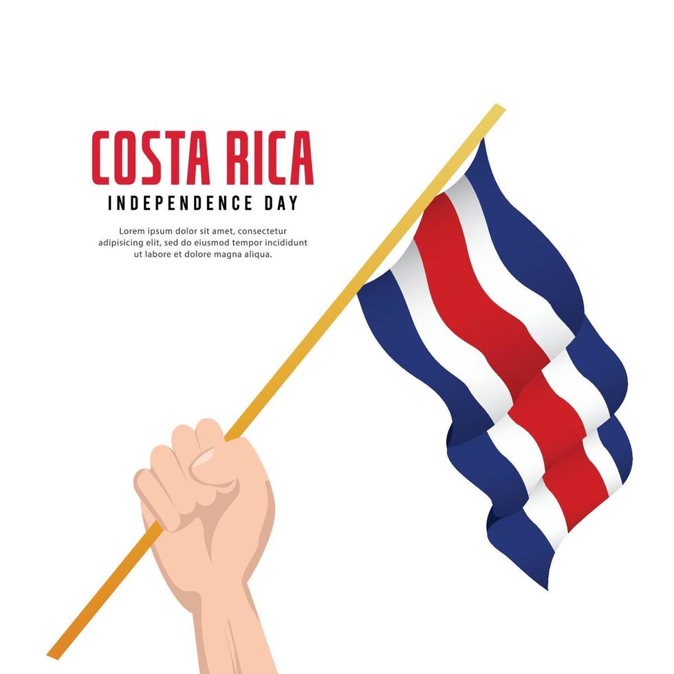 Costa rica flag. Independence day celebrations. Banner template. vector
