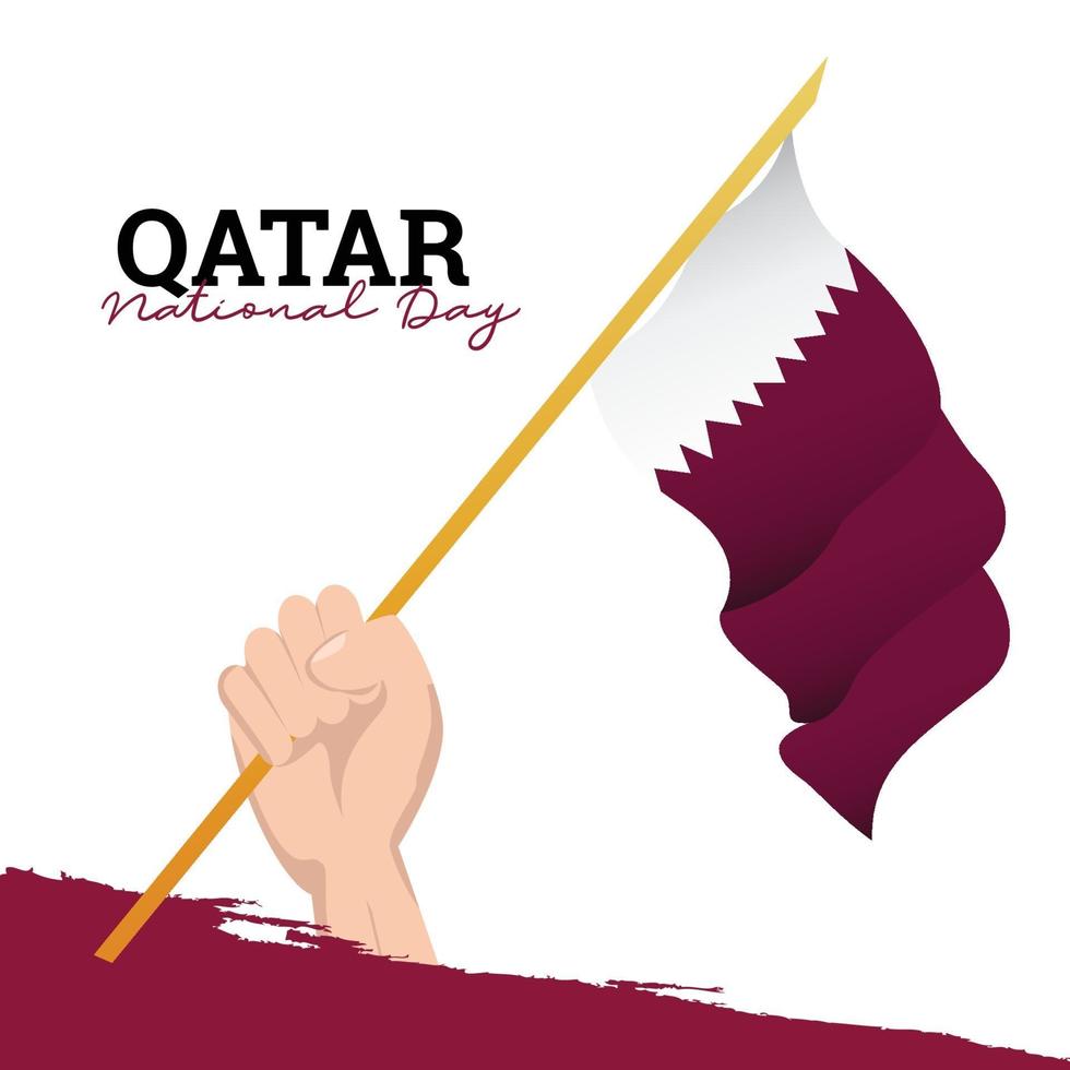 Qatar flag. Independence day celebrations. Banner template. vector
