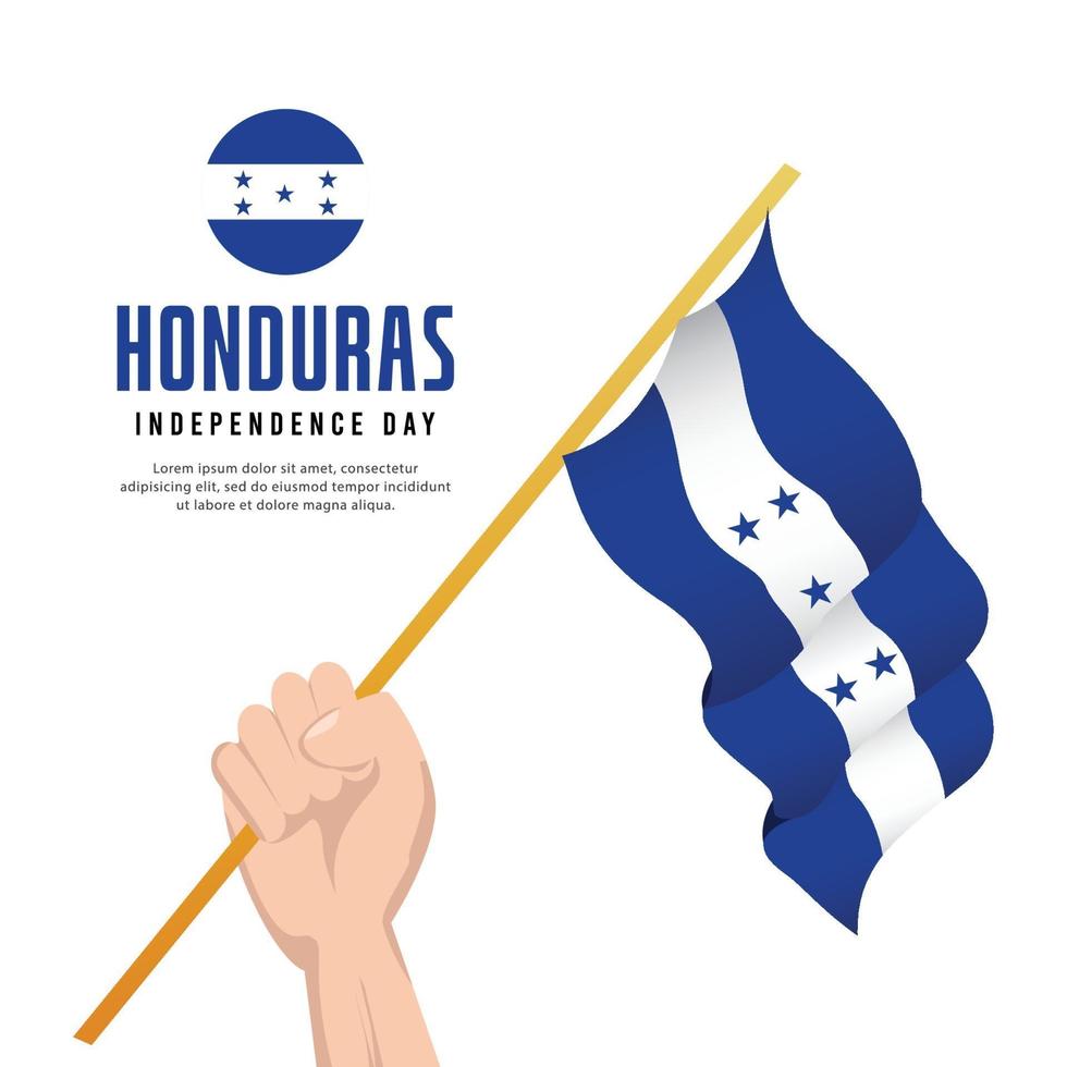 bandera de honduras. celebraciones del día de la independencia. plantilla de banner. vector