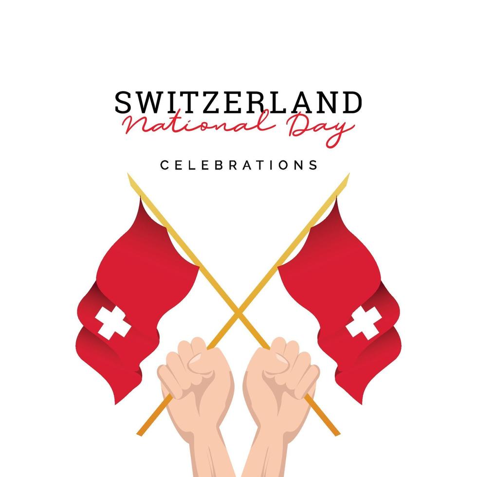 Switzerland flag. Independence day celebrations. Banner template. vector