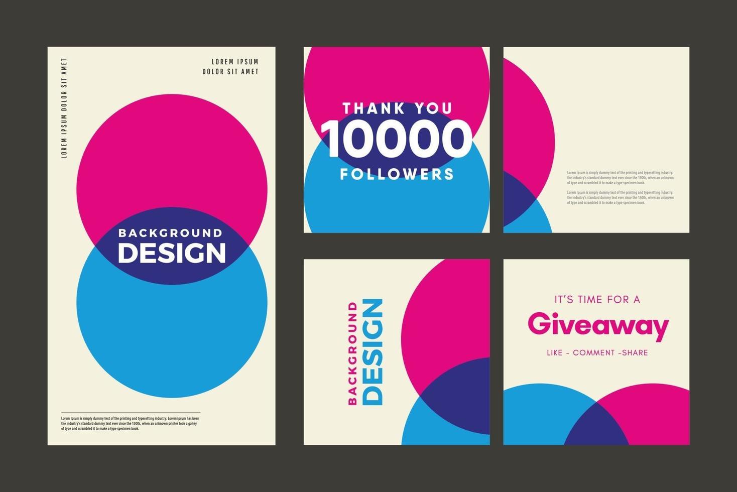 Set modern background with overprint color design. vector
