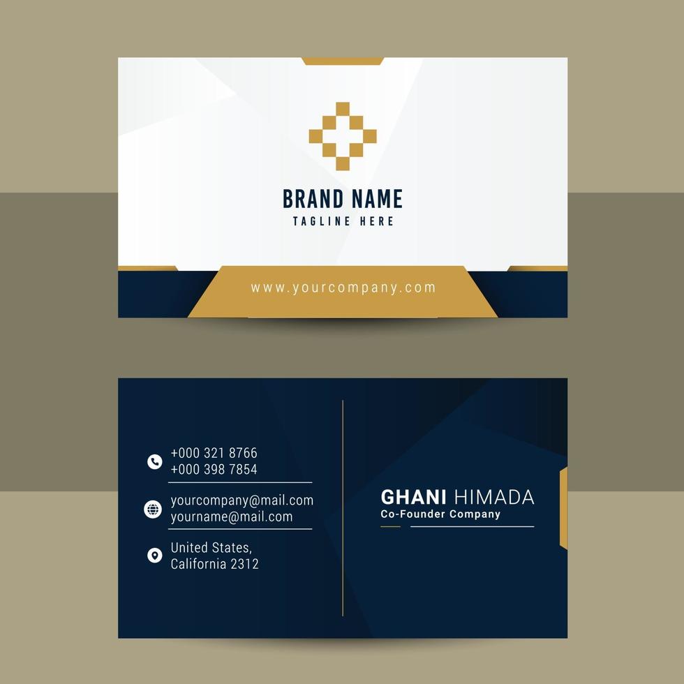 Business card front and back design template. vector