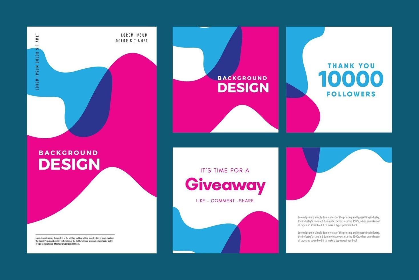 Set modern background with overprint color design. vector