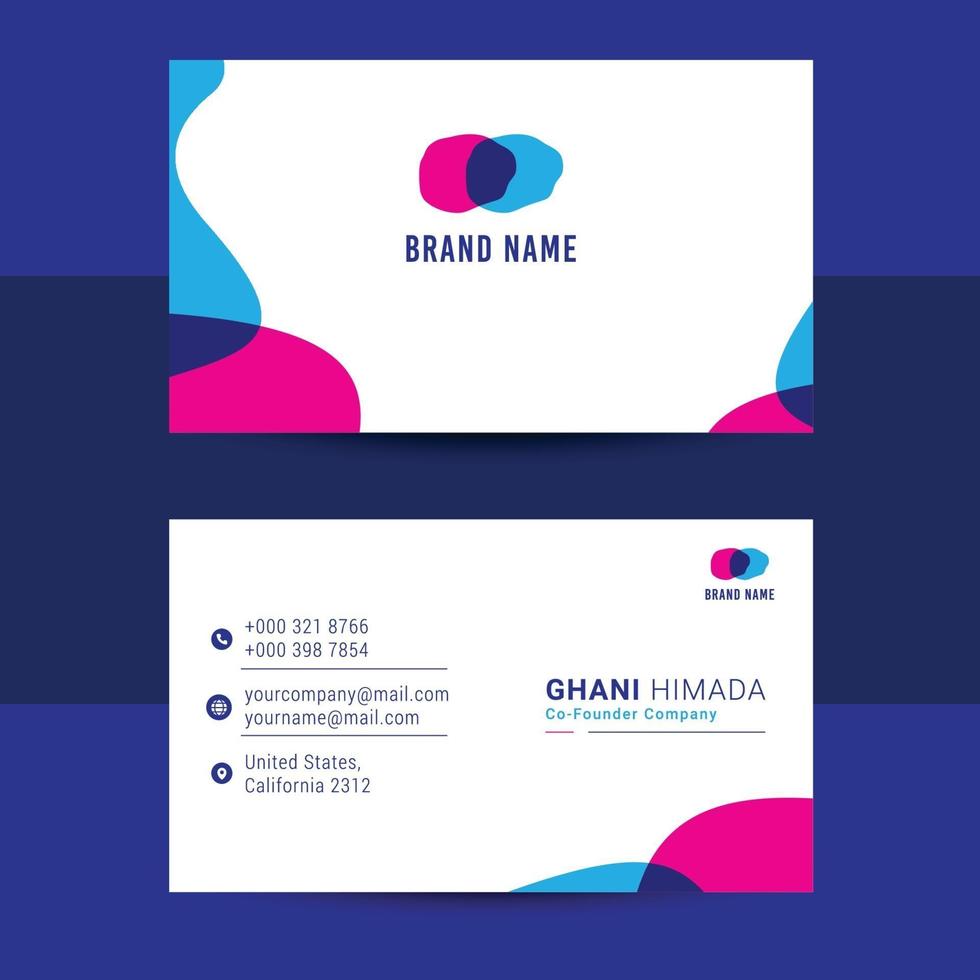 Business card front and back design template. vector