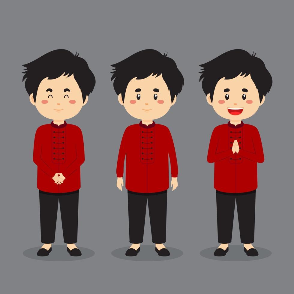 Singapore Character with Various Expression vector