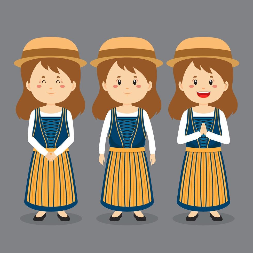 Swiss Character with Various Expression vector