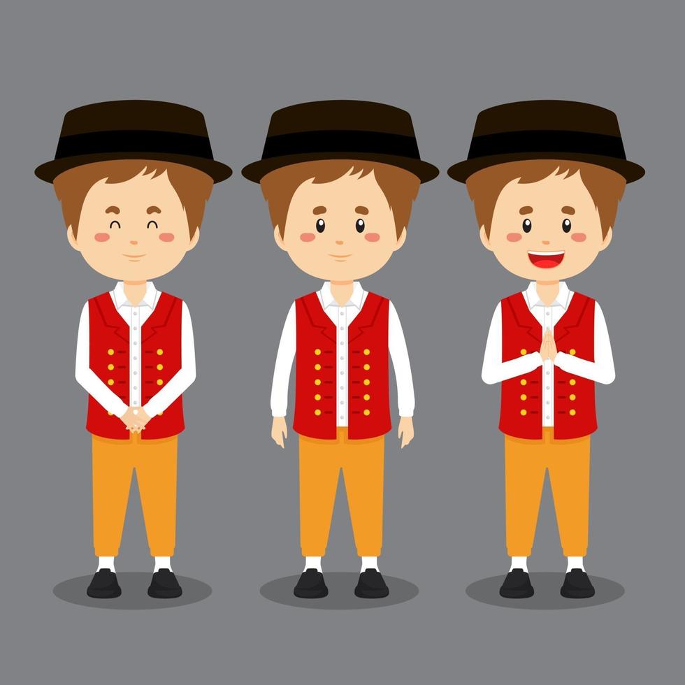 Swiss Character with Various Expression vector