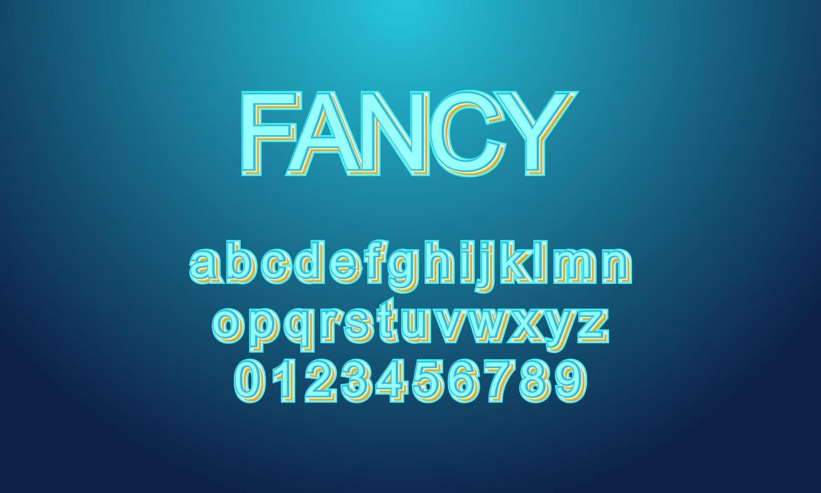 fancy font alphabet vector