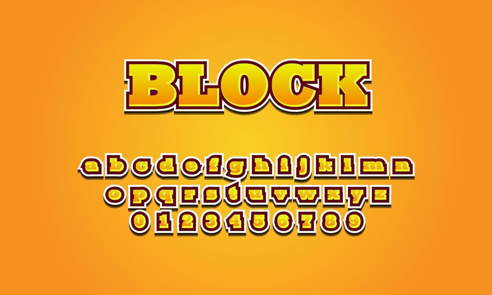 block font alphabet vector