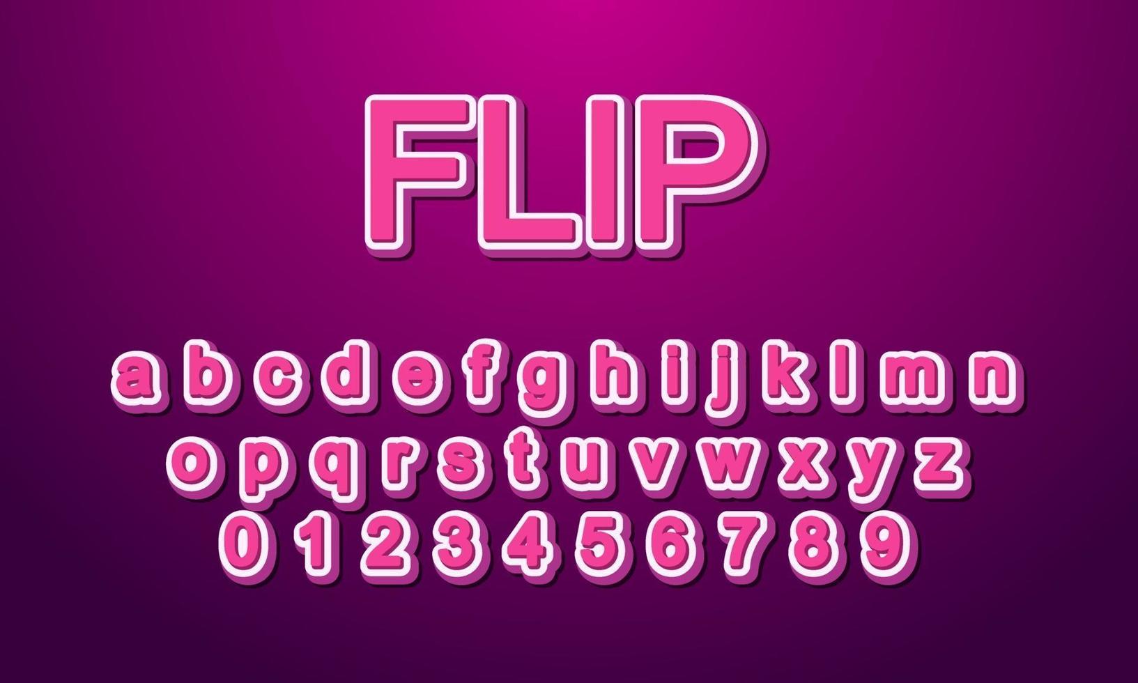 flip font alphabet vector