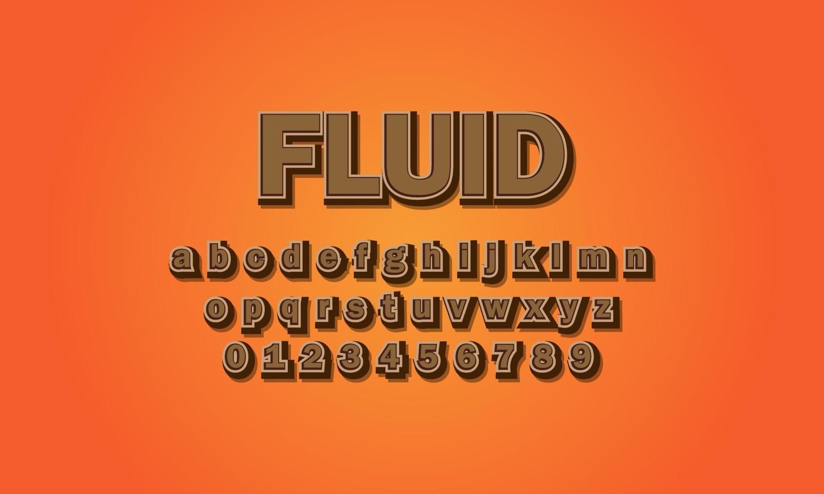fluid font alphabet vector