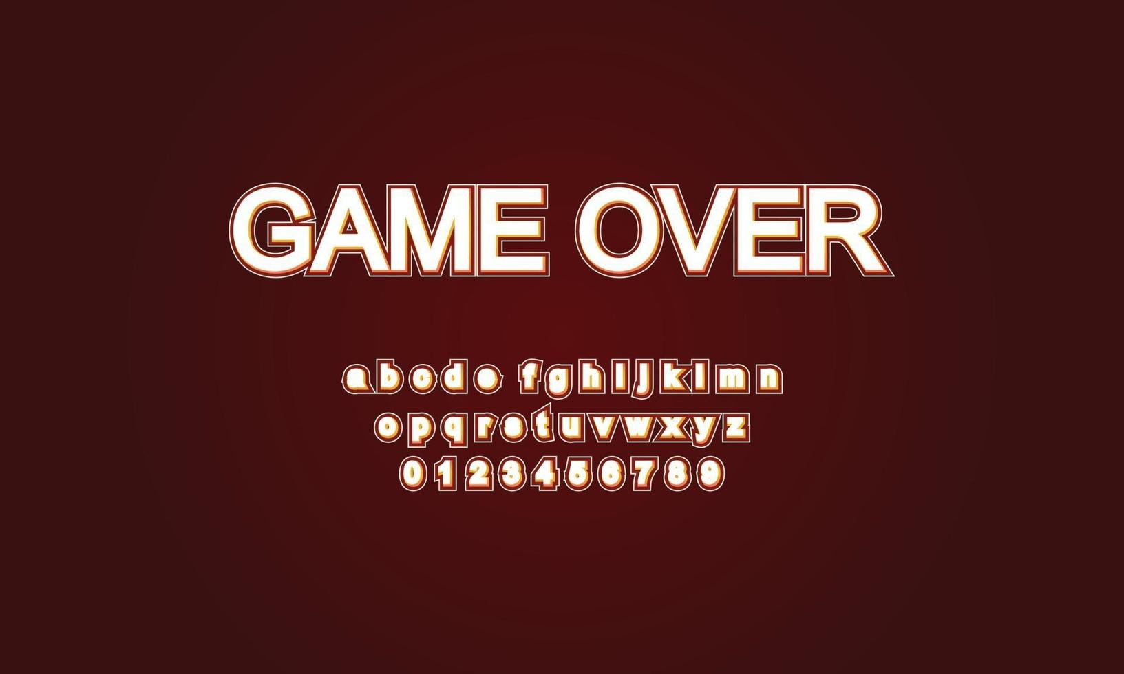 game overfont alphabet vector