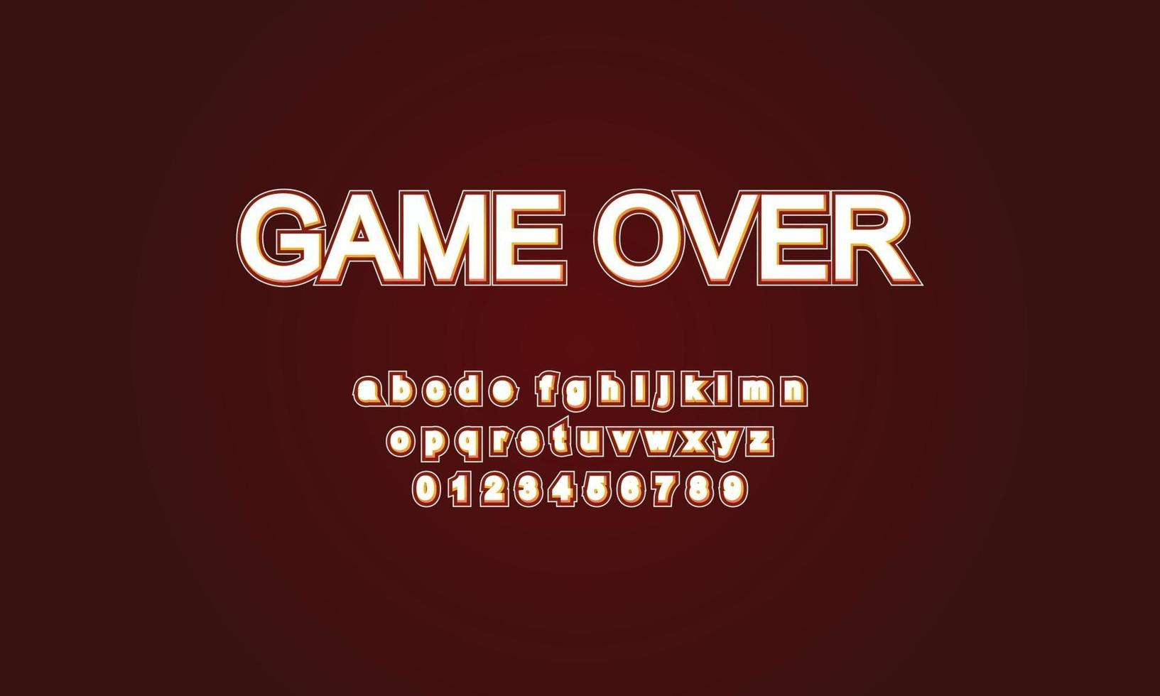 alfabeto de overfont del juego vector